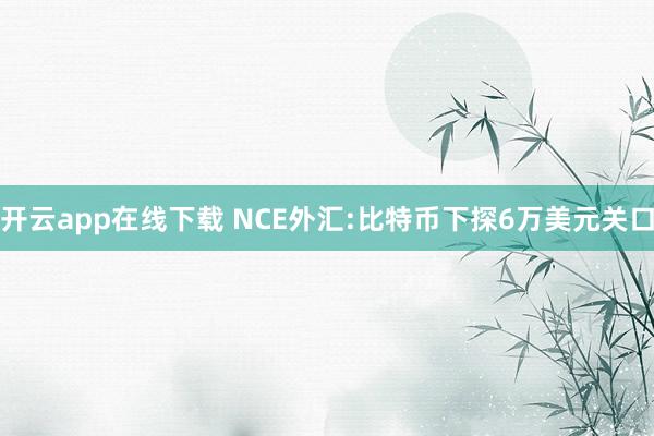 开云app在线下载 NCE外汇:比特币下探6万美元关口